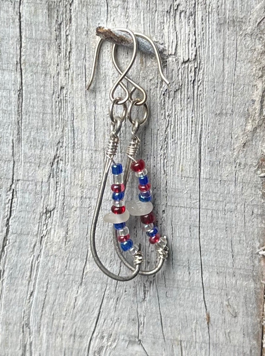 Fish Hook Earrings (patriot)